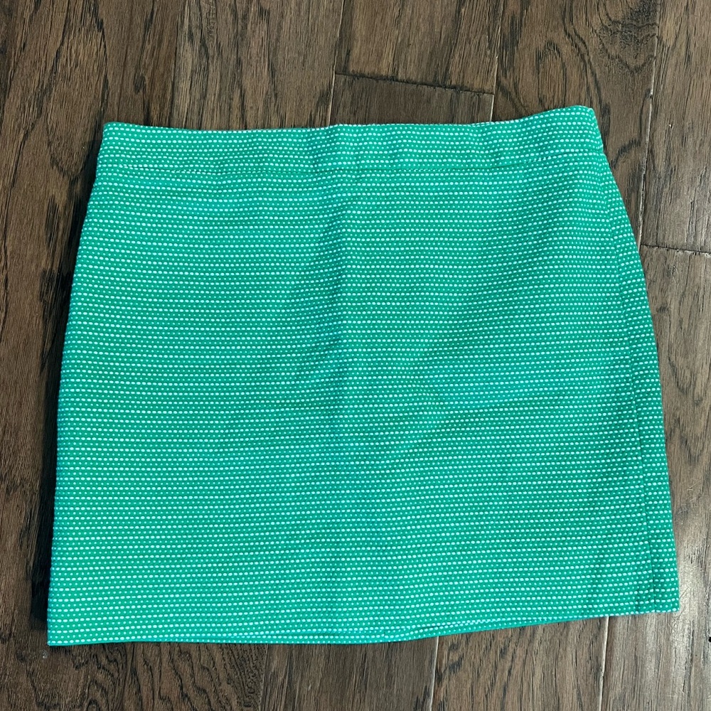J. Crew Green Textured Mini Skirt Casual Resort Wear